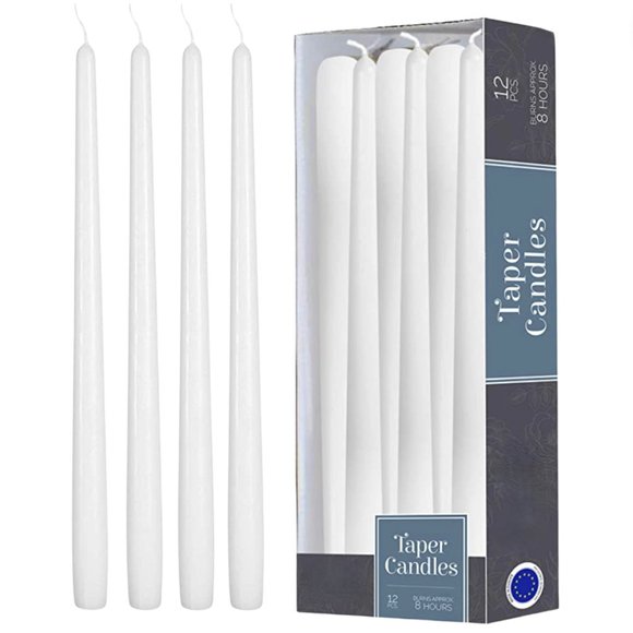 Box of 12 White Taper Candles - Picture 1 of 2
